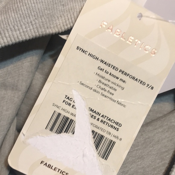 - Fabletics Sync High Waist Perforated Compression Heathered light Gray leggings - Picture 12 of 12